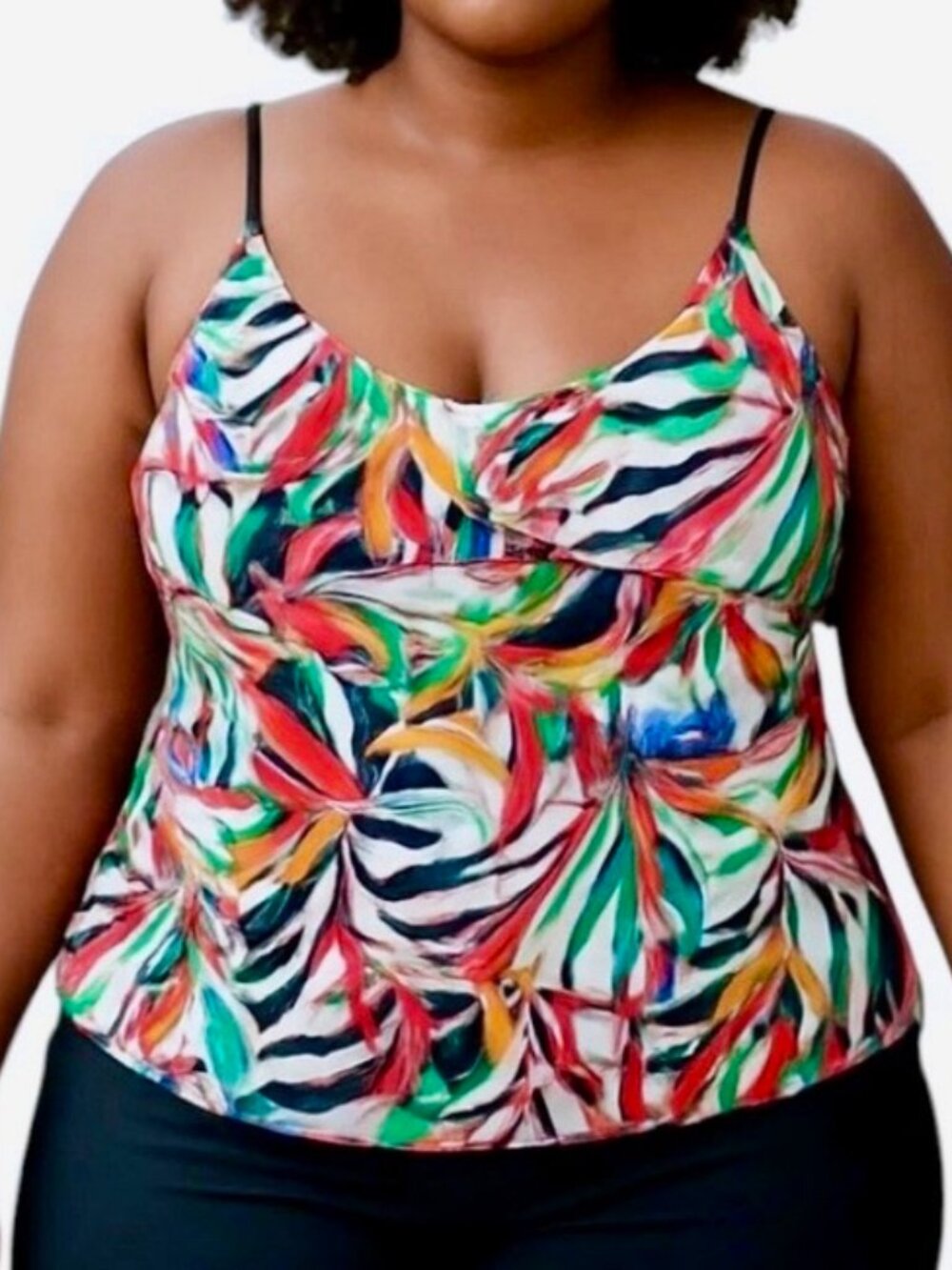 APT. 9 size 1X 2X 3X swim Tankini top Women's Plus Tropical Floral